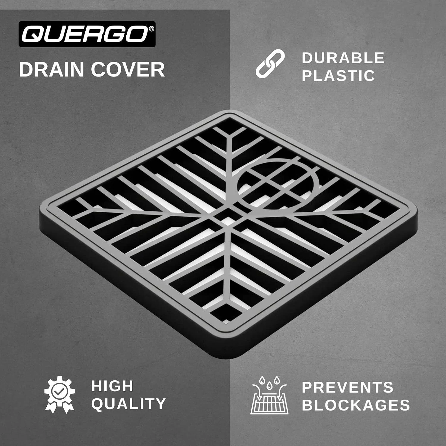 QUERGO Square Plastic Drain Cover 150mm
