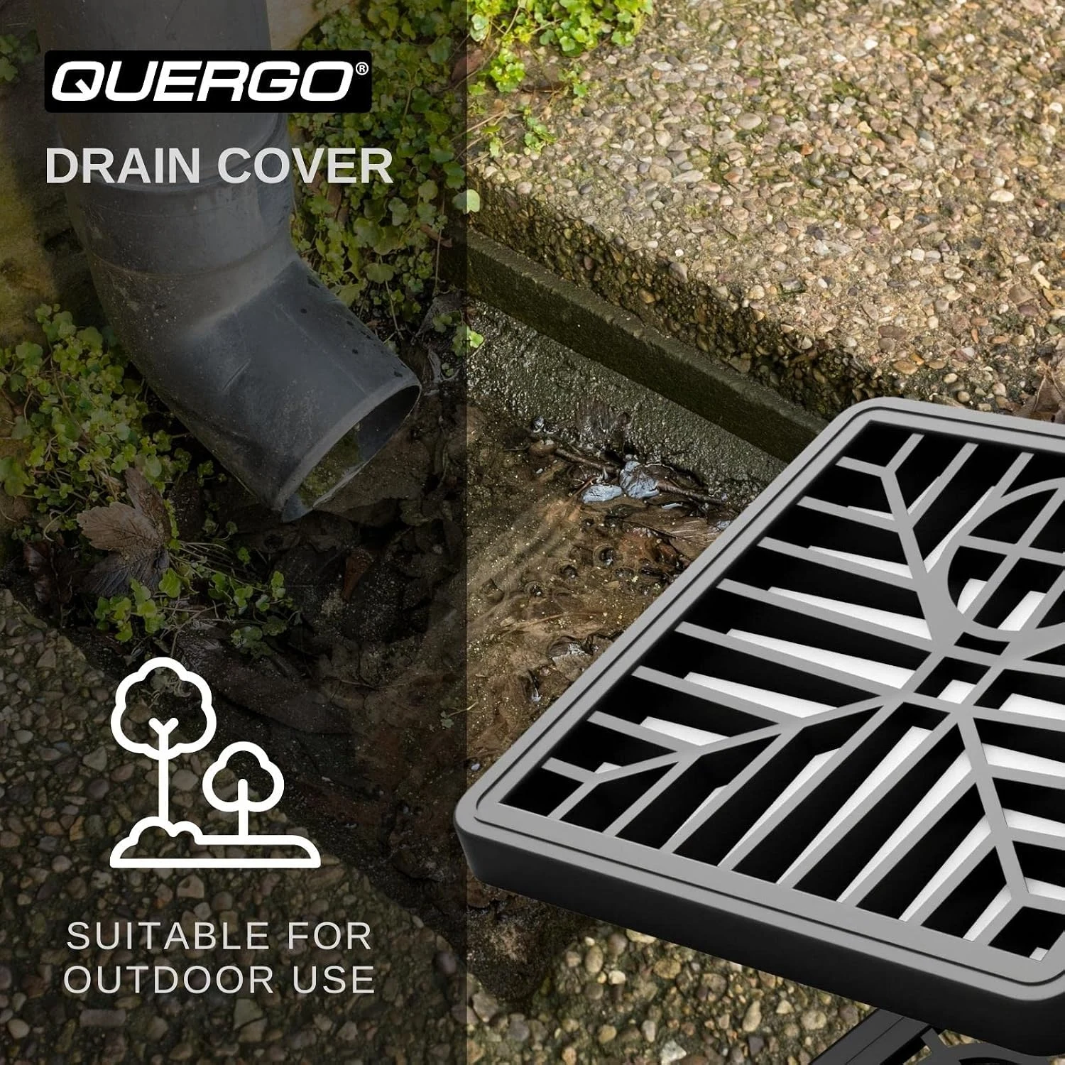 QUERGO Square Plastic Drain Cover 150mm